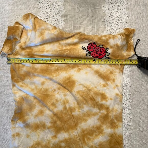 AEROPOSTALE Baby Tee Rose Duo Tie-Dye Graphic  Cotton Blend  T-Shirt - Picture 4 of 7